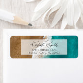 Moderne Oceaan Strand Klasseer Script Retouradres Etiket (Insitu)
