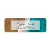 Moderne Oceaan Strand Klasseer Script Retouradres Etiket (Voorkant)