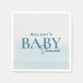 Moderne Oceaan Waterverf Baby shower servetten (Voorkant)