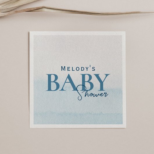 Moderne Oceaan Waterverf Baby shower servetten