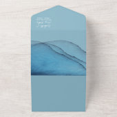 Moderne oceaanblauwe aquamarine all in one uitnodiging (Buitenkant)