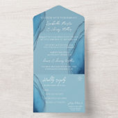 Moderne oceaanblauwe aquamarine all in one uitnodiging (Binnen)