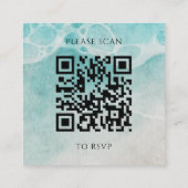 Moderne Oceaangetijden Trouw QR Code RSVP Kaart (Achterkant)