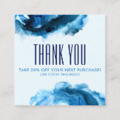 Moderne oceaangolven Blauwe penseelstreek Waterver Kortingskaartje (Voorkant)