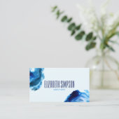 Moderne oceaangolven Blauwe penseelstreek Waterver Visitekaartje (Staand voorkant)