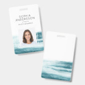 Moderne oceaangolven foto ID Badge (Voor- en achterkant)