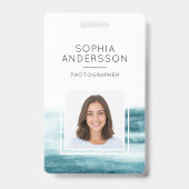 Moderne oceaangolven foto ID Badge (Voorzijde)