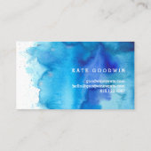 Moderne Ocean Beachy Blue Aquarel visitekaartjes (Achterkant)
