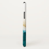 Moderne Ocean Blue Blauwgroen Wave Gold Glitter Sa Case-Mate iPhone Case (Achterkant / rechts)