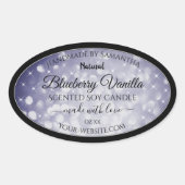 Moderne Ocean Blue Sparking Glitter Product Labels (Voorkant)