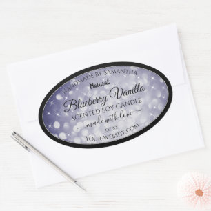Moderne Ocean Blue Sparking Glitter Product Labels