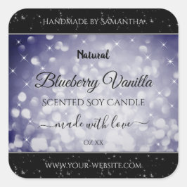 Moderne Ocean Blue Sparking Glitter Product Labels