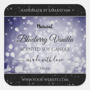 Moderne Ocean Blue Sparking Glitter Product Labels