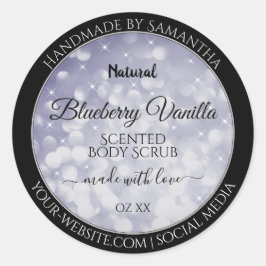 Moderne Ocean Blue Sparking Glitter Product Labels