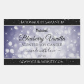 Moderne Ocean Blue Sparking Glitter Product Labels (Voorkant)