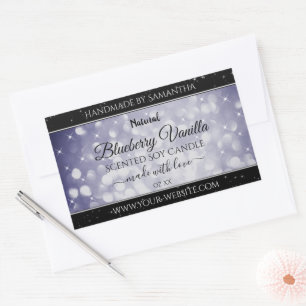 Moderne Ocean Blue Sparking Glitter Product Labels