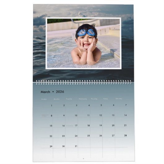 Moderne Ocean Custom Family Fotokalender Kalender (Mar 2026)