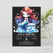 Moderne Ocean Mermaid Verjaardag Kaart (Staand voorkant)