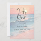 Moderne Ocean Sunset Waterverf op het strand bruil Kaart (Voorkant)