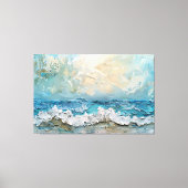 Moderne Ocean Waves kunstwerk uitgerekt canvas Pri Afdruk (Voorkant)
