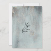 Moderne Oceanic Blauwgroen Waterverf met Gold Wedd Kaart (Achterkant)