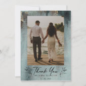 Moderne Oceanic Waterverf met Gold Photo Bedankkaart (Voorkant)