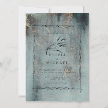 Moderne Oceanische Teal Waterverf met Gouden Bruil