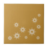 Moderne Ochre Gold Starburst-design uit de middele Tegeltje (Voorkant)