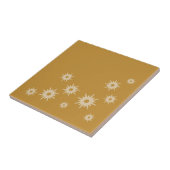 Moderne Ochre Gold Starburst-design uit de middele Tegeltje (Zijkant)