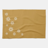 Moderne Ochre Gold Starburst-design uit de middele Theedoek (Horizontaal)