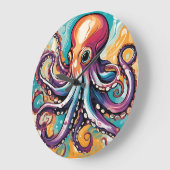 Moderne Octopus Abstract Grote Klok (Hoek)