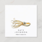 Moderne Octopus Coastal QR Code Social Media Vierkante Visitekaartje (Voorkant)