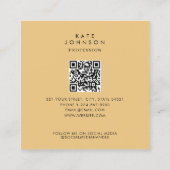 Moderne Octopus Coastal QR Code Social Media Vierkante Visitekaartje (Achterkant)