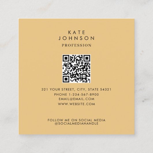 Moderne Octopus Coastal QR Code Social Media Vierkante Visitekaartje (Achterkant)