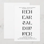 Moderne Oefenavond Dinner | Redactionele Typografi Kaart (Voorkant / Achterkant)