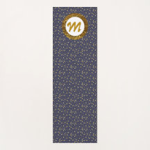 Moderne Oefening Yoga Monogram Goud Glitter Blauw