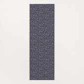 Moderne Oefening Yoga Monogram Goud Glitter Blauw Yogamat (Achterkant)
