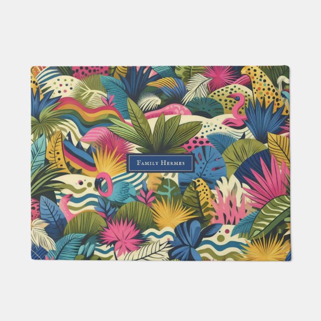 Moderne oerwoud kunst deurmat (Voorkant)