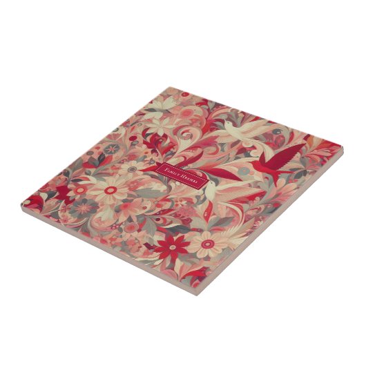 Moderne oerwoud kunst tegeltje (Zijkant)