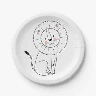Moderne Oerwoud Lon/Cute Baby shower 1e verjaardag Papieren Bordje