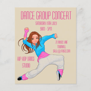 Moderne of hiphopdansuitvoering flyer
