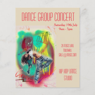 Moderne of hiphopdansuitvoering flyer