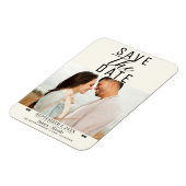 Moderne Off White Save the Date Trouwfoto Magneet (Linkerzijde)
