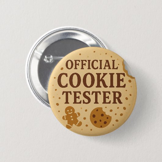 Moderne Officieel Cookie Tester Funny Kerstmis Ronde Button 5,7 Cm (Voorkant /achterkant)