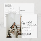 Moderne officiële huwelijksaankondiging briefkaart (Voorkant / Achterkant)
