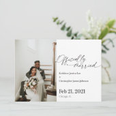 Moderne officiële huwelijksaankondiging kaart (Staand voorkant)