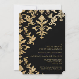 Moderne offset Damask Wedding-uitnodigingen Faux G Kaart