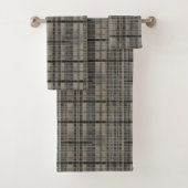 Moderne Offset Plaid Grijze tinten Bad Handdoek (Insitu)
