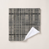 Moderne Offset Plaid Grijze tinten Bad Handdoek (Wasdoekje)