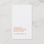 MODERNE OFFSET WITTE BLOEM op ORANJE Visitekaartje (Achterkant)